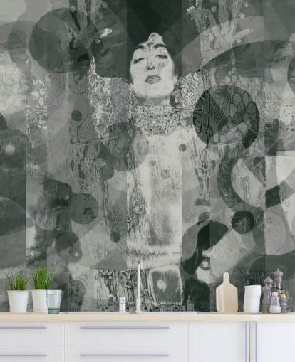 Grey Abstract Woman Wallpaper