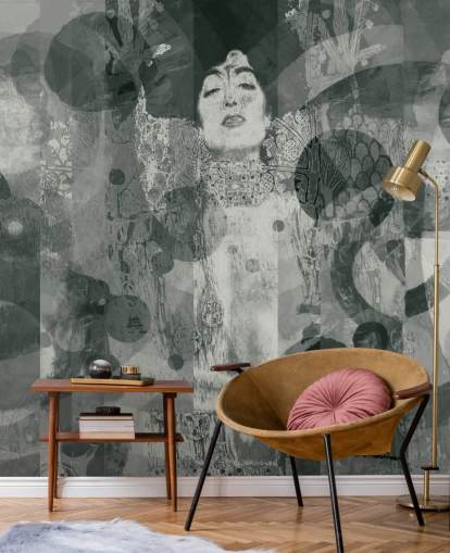 Papier Peint Femme Abstrait Gris