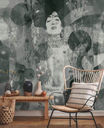 Papier Peint Femme Abstrait Gris