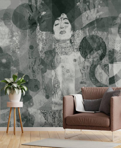 Papel pintado Mujer gris abstracta