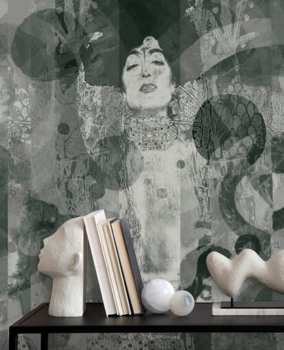 Papier Peint Femme Abstrait Gris