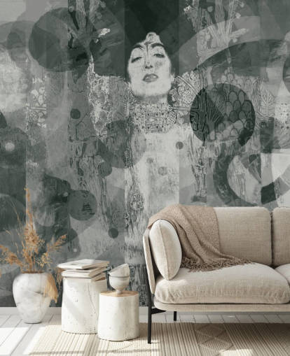 Papel pintado Mujer gris abstracta