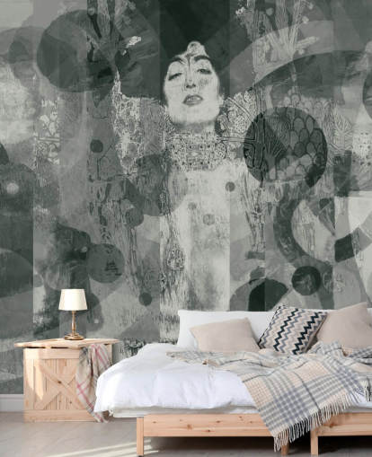 Papel pintado Mujer gris abstracta