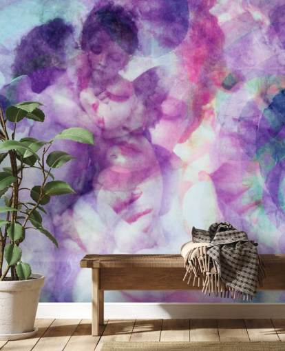 violetti pilvinen abstrakti enkeleitä tapetti