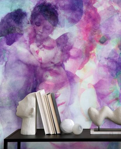 fondo de pantalla púrpura nublado abstracto de ángeles