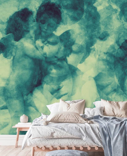 angel turquoise abstract wallpaper