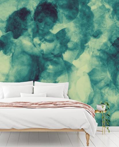 angel turquoise abstract wallpaper