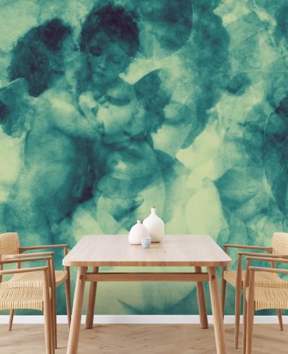 angel turquoise abstract wallpaper