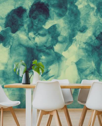 papier peint abstrait turquoise ange