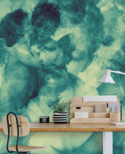 angel turquoise abstract wallpaper