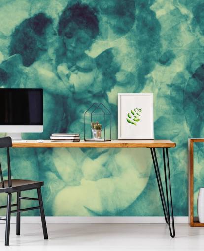 angel turquoise abstract wallpaper