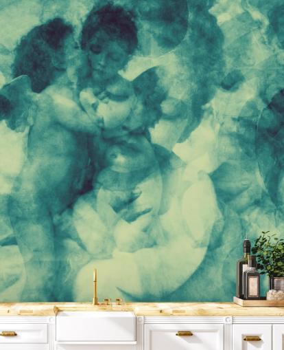 angel turquoise abstract wallpaper