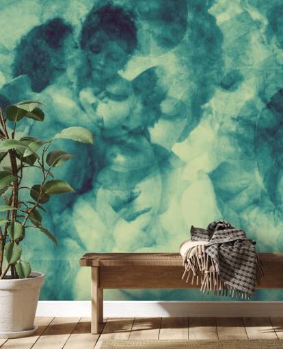 angel turquoise abstract wallpaper