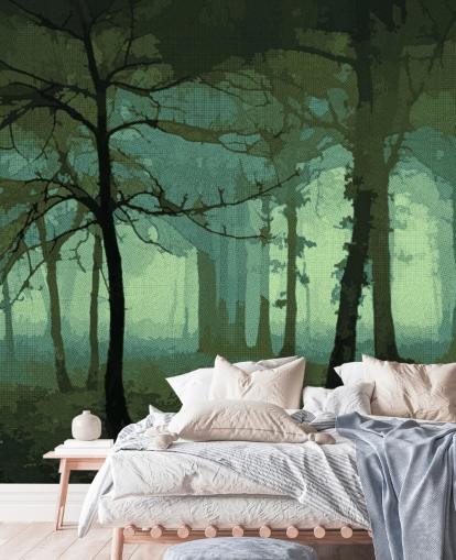 Mural de pared verde ilusión de Studio Arterie