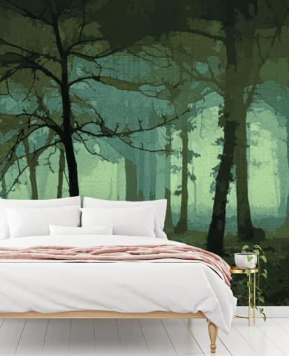 Mural de pared verde ilusión de Studio Arterie Mural de pared verde ilusión de Studio Arterie