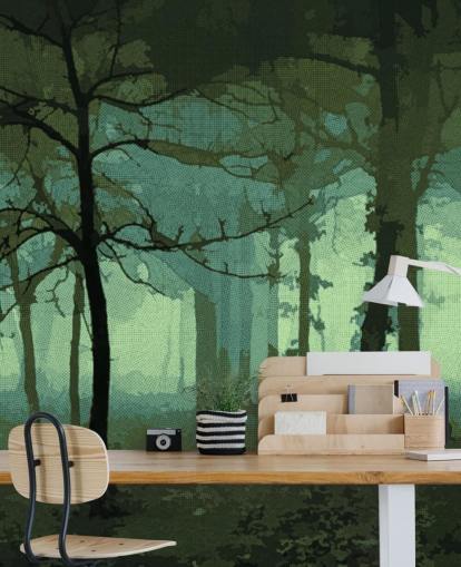 Delusion-Green Wall Mural by Studio Arterie Delusion-Green Wall Mural by Studio Arterie