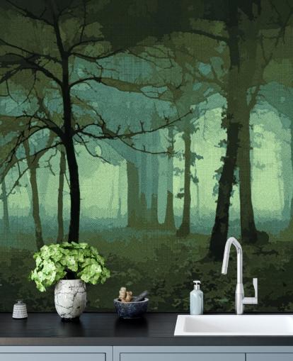 Delusion-Green Wall Mural by Studio Arterie