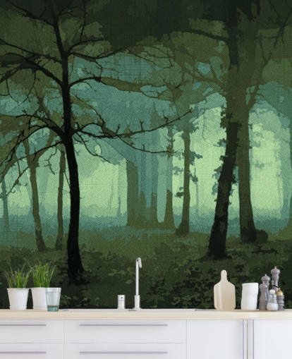 Mural de parede verde-ilusão por Studio Arterie