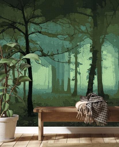 Mural de parede verde-ilusão por Studio Arterie