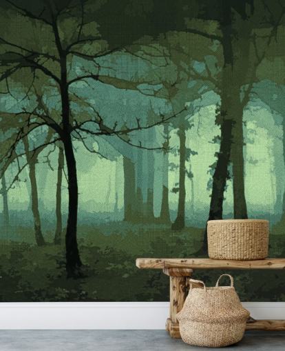 Delusion-Green Wall Mural by Studio Arterie Delusion-Green Wall Mural by Studio Arterie