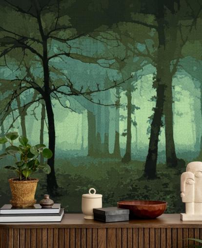 Mural de pared verde ilusión de Studio Arterie