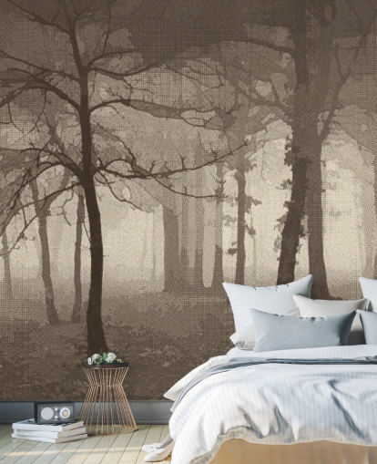 Papel pintado Bosque Misty Sepia