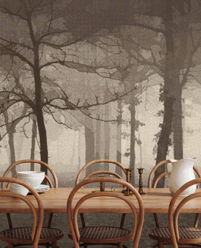 Papier Peint Sepia Misty Forest