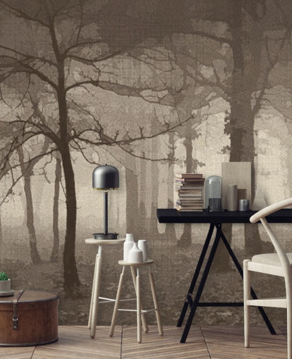 Papel pintado Bosque Misty Sepia