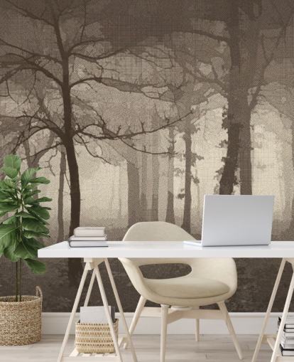 Carta da parati Sepia Misty Forest