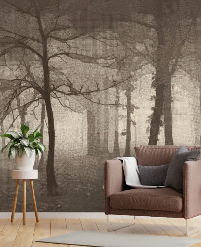 Sepia Tåkete skog Bakgrunn