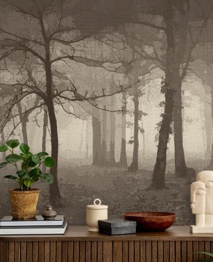 Papel pintado Bosque Misty Sepia