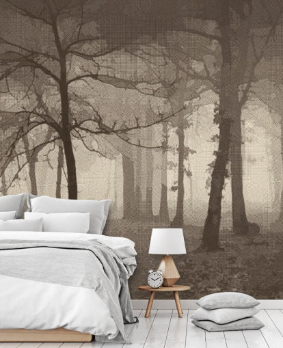 Papel pintado Bosque Misty Sepia