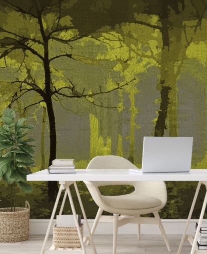künstlerische digitale Wald-Tapete künstlerische digitale Wald-Tapete