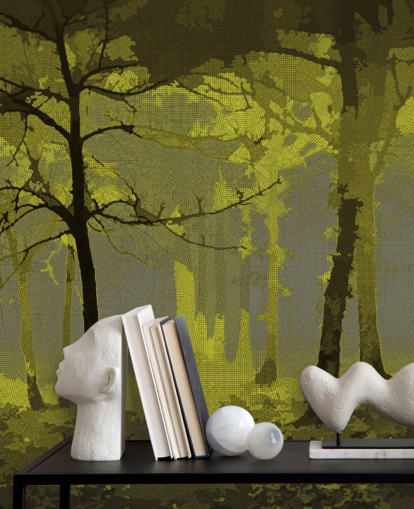 carta da parati artistica digitale foresta