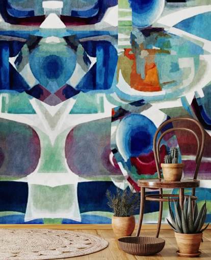 Papier Peint Abstrait Motif Bleu Papier Peint Abstrait Motif Bleu