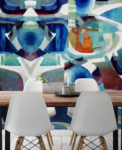 Papier Peint Abstrait Motif Bleu Papier Peint Abstrait Motif Bleu