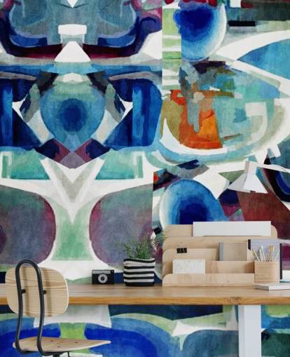 Papier Peint Abstrait Motif Bleu Papier Peint Abstrait Motif Bleu