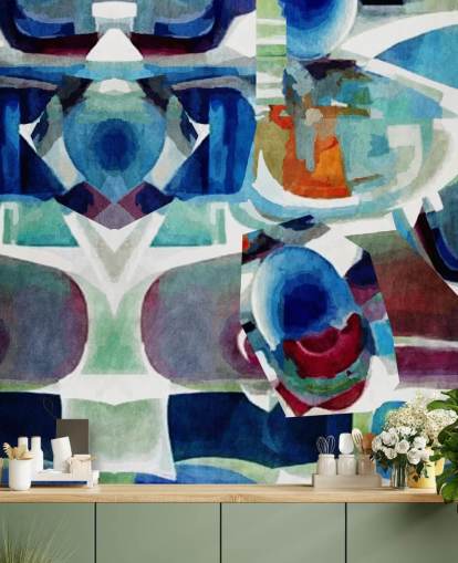 Papel de parede abstrato padrão azul