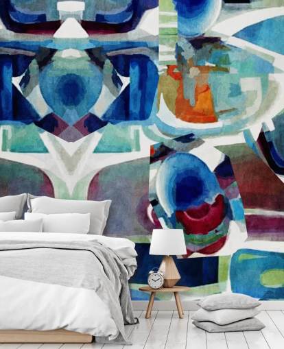 Blauw patroon abstract behang Blauw patroon abstract behang