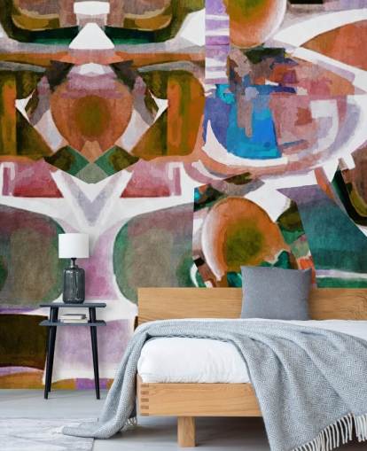 Papel pintado abstracto de formas marrones