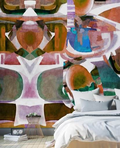 Papel pintado abstracto de formas marrones