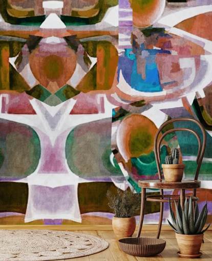 Papel pintado abstracto de formas marrones