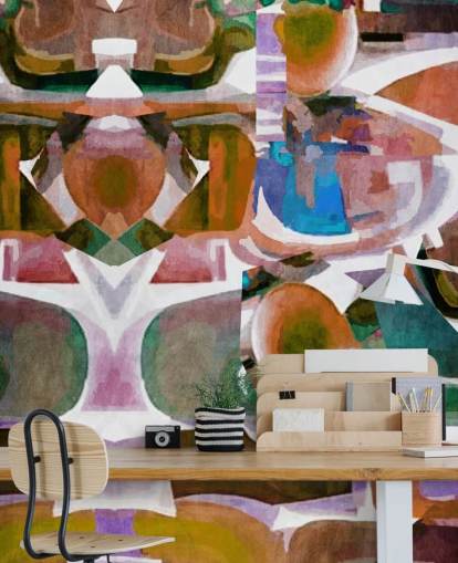 Papier peint abstrait de formes brunes