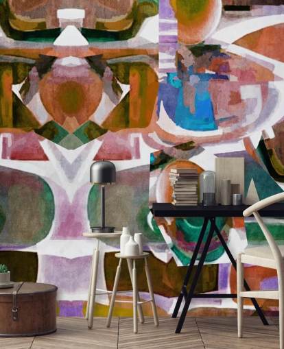 Papier peint abstrait de formes brunes