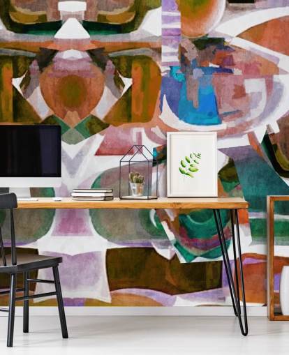 Papier peint abstrait de formes brunes