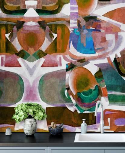 Papel pintado abstracto de formas marrones