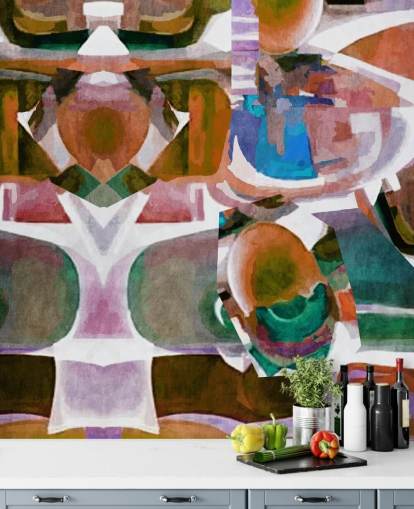 Brune figurer abstrakt tapet