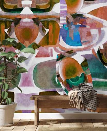 Papier peint abstrait de formes brunes