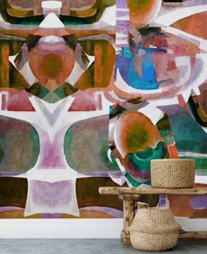 Brown Shapes Abstract Wallpaper