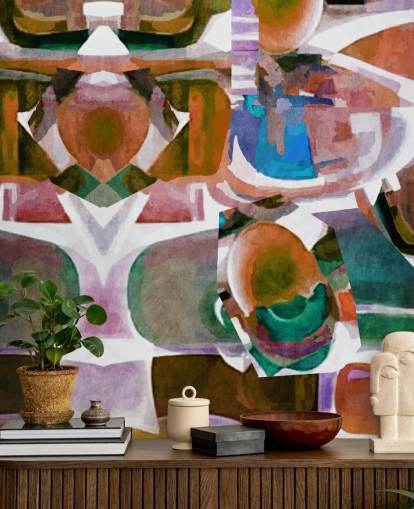 Brown Shapes Abstract Wallpaper